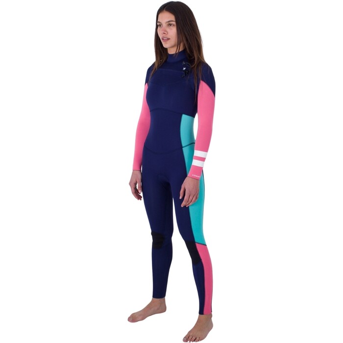 2024 Hurley Womens Advant 4/3mm Chest Zip Wetsuit WFS0013403 - Flag Blue